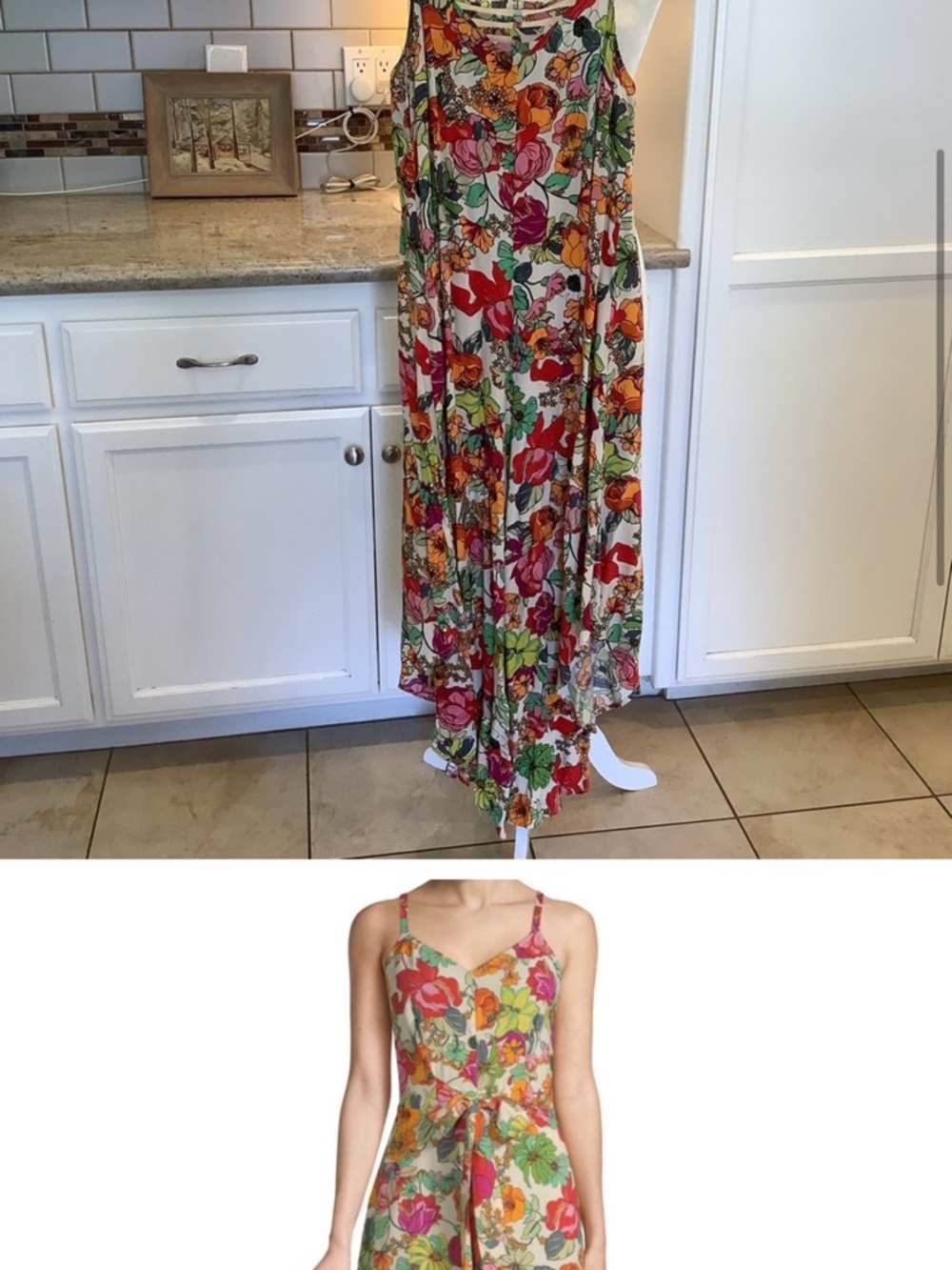 MSK Cream Jumpsuit with Multicolor Floral Print - Picture 7 of 9